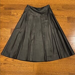 Prada Black A-Line Leather Skirt